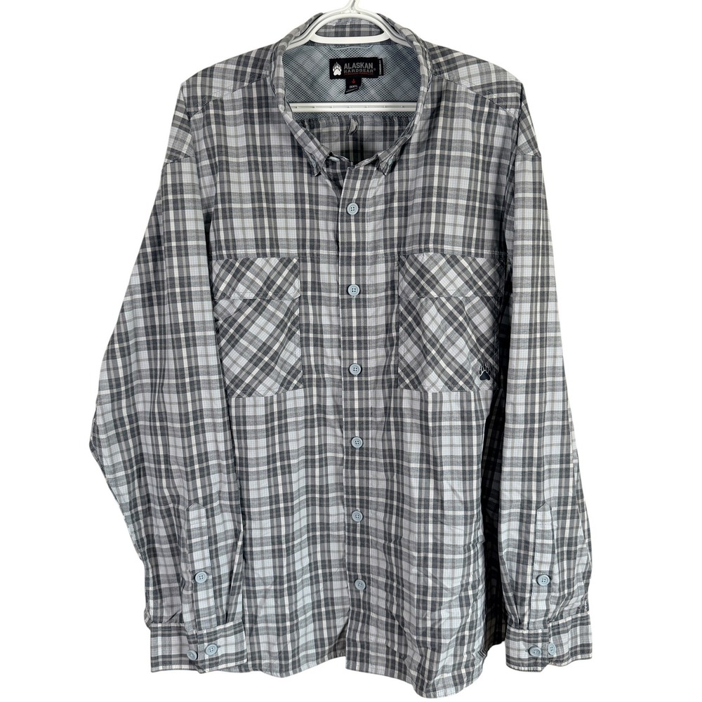 Alaskan Hardgear Sockeye Long Sleeve Shirt Mens 3XL Gray Plaid Coolmax
